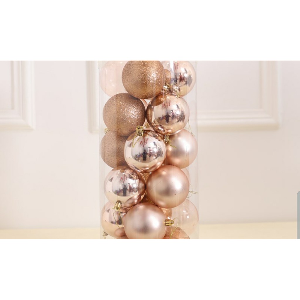 Set 6 trái châu trang trí Noel đủ màu đủ size