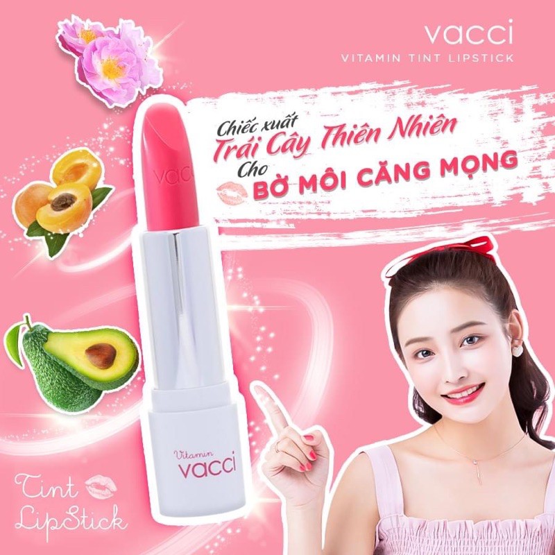  SON VACCI VITAMIN TINT DƯỠNG MÔI LÂU PHAI