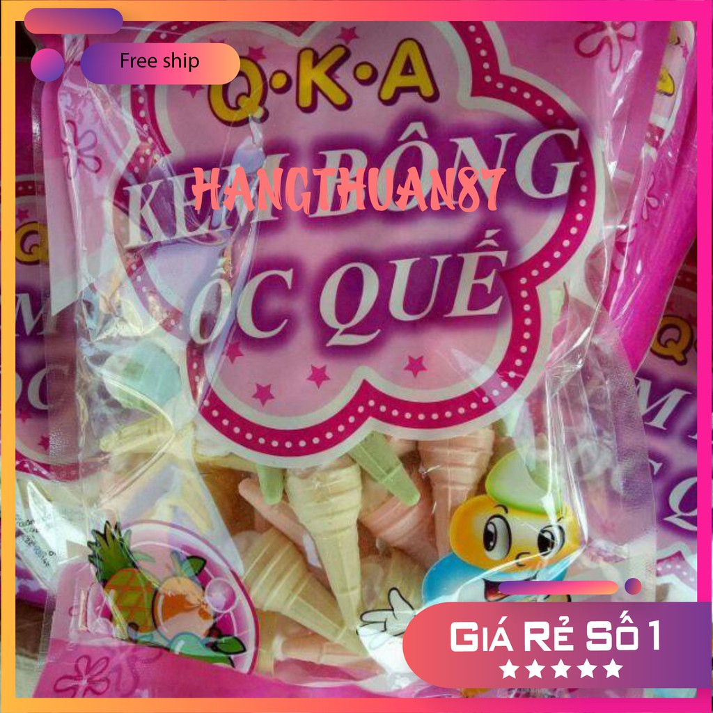 Kem bông ốc quế thơm ngon giòn giòn