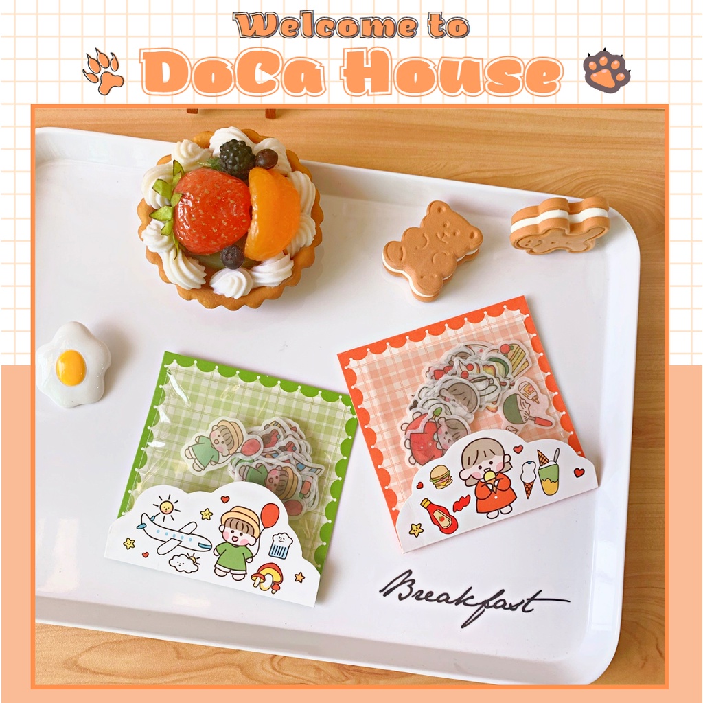Gói 20 miếng sticker rời cô gái Nhật Bản dễ thương, đáng yêu