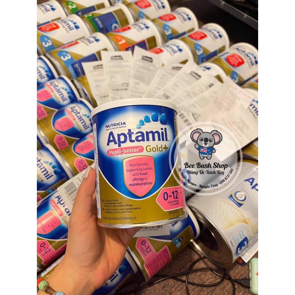 Sữa Aptamil Pepti Junior Gold Úc cho bé dị ứng đạm sữa bò 450g