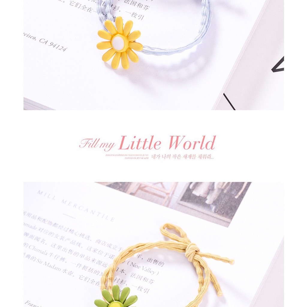 Dây cột tóc hoa cúc  Puha thời trang xinh xắn nhiều màu