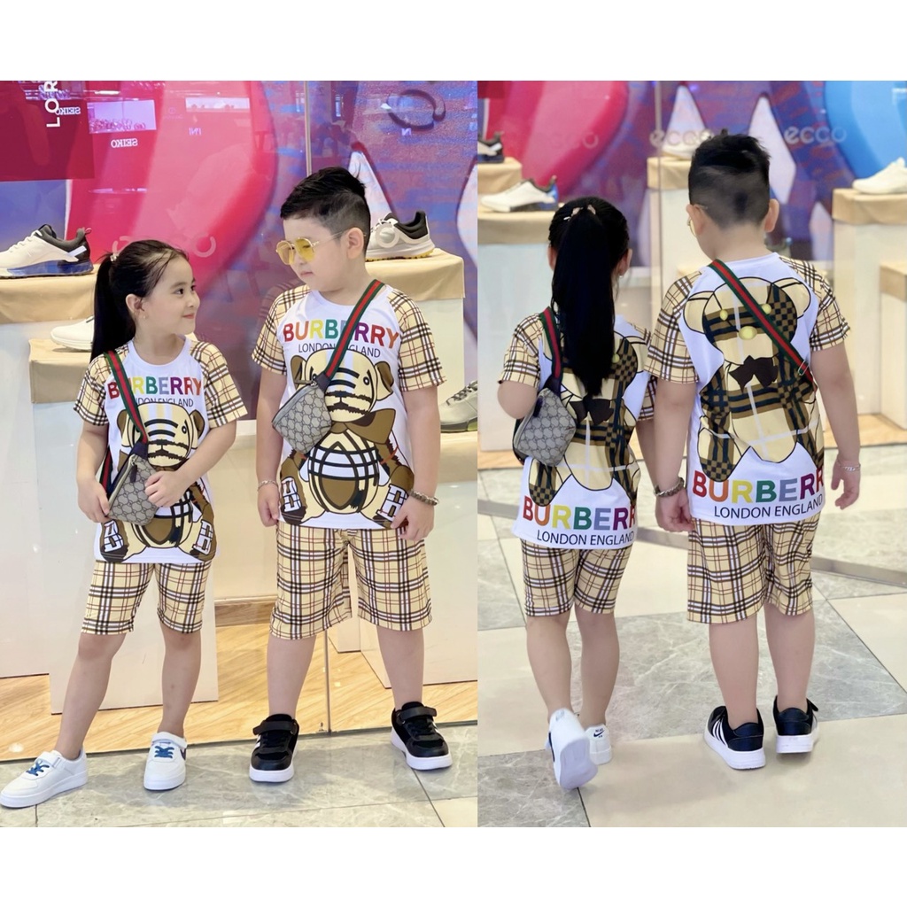 Bộ Đồ Đôi Cho Bé Gái Và Bé Trai 9-43 Kg Mặc Cặp Set Quần Áo Trẻ Em Thun Lạnh 3D Size Nhí Đại In Hoạt Hình Homie Kids