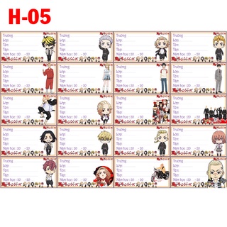 Nhãn vở Anime Tokyo Revengers - Kịch Trường Của Takemichi ( mẫu mới- 1 set 20 nhãn vở)