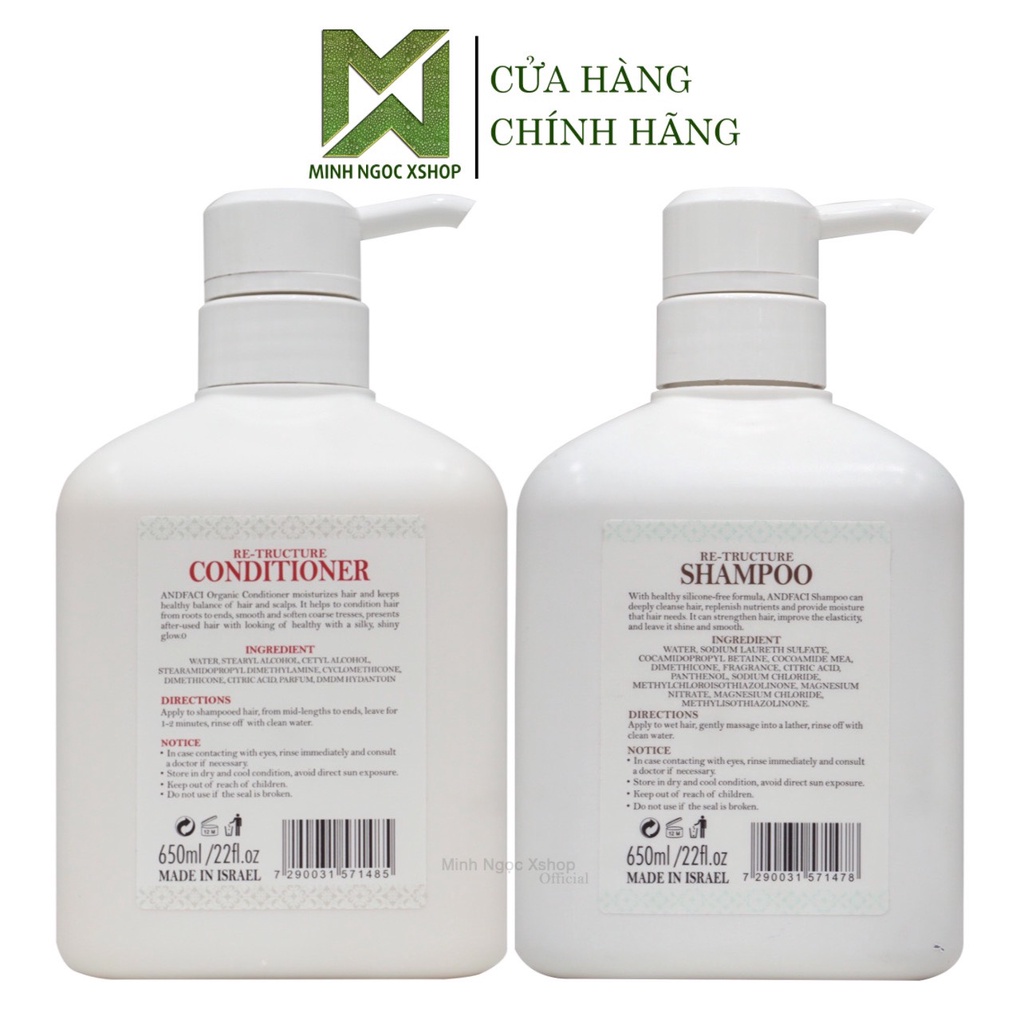 Dầu gội xả siêu phân tử Andfaci 650ml phục hồi tóc