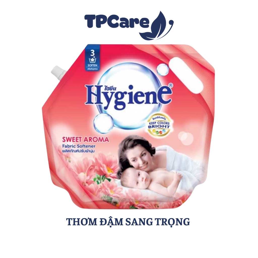 Nước Xả Mềm Vải Đậm Đặc Lưu Hương HYGIENE Nhập Khẩu Thái Lan Dạng Túi 1800ml