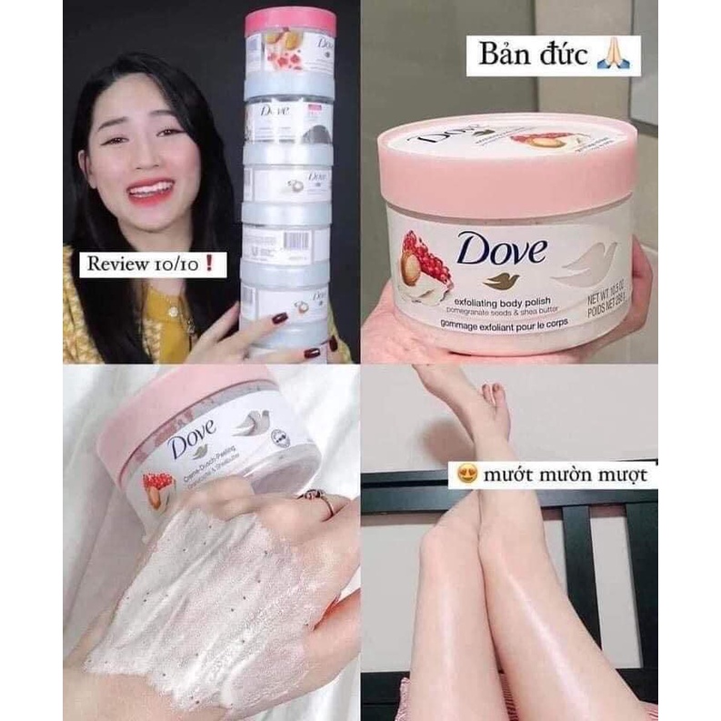 [Chuẩn Auth] Tẩy Tế Bào Chết Dove MACCA, Lựu Đỏ exfoliating body scrub 225ml