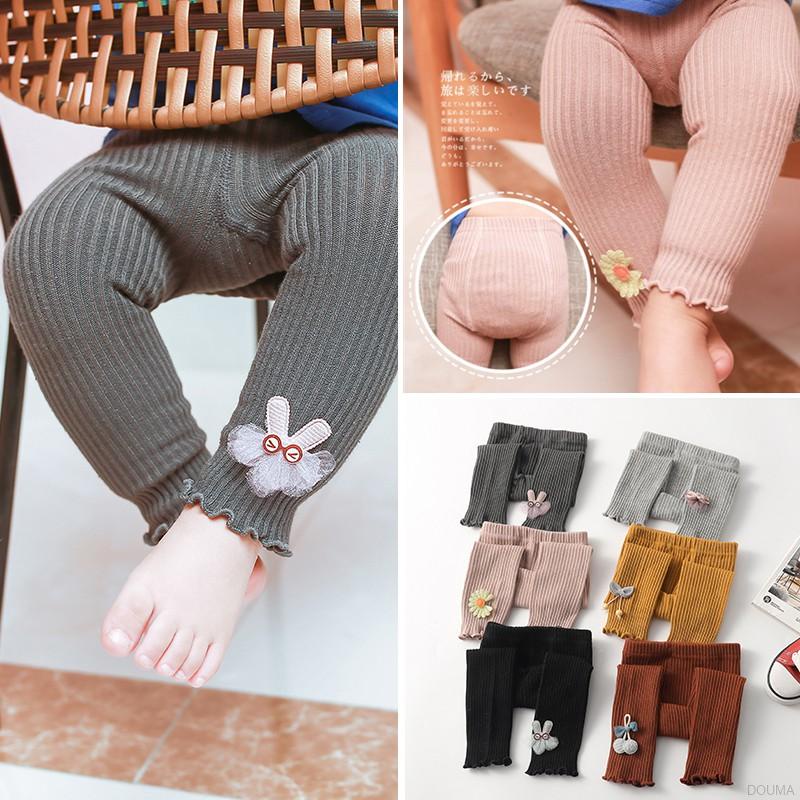 Quần legging dệt kim kẻ sọc dọc thời trang mùa thu cho bé