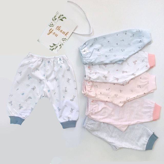 Quần dài sơ sinh Miomio 100% cotton mỏng mát