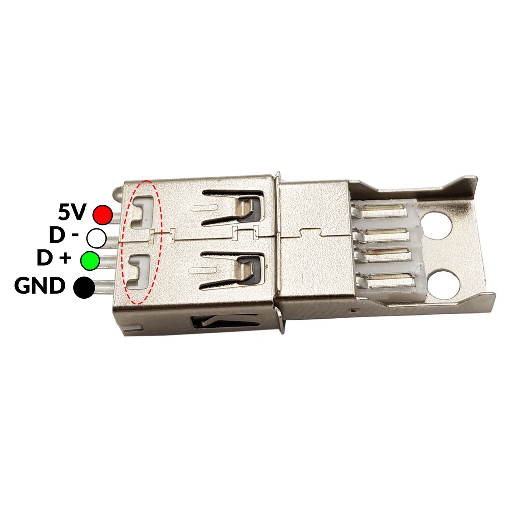 Đầu USB A Cái 4P kèm vỏ