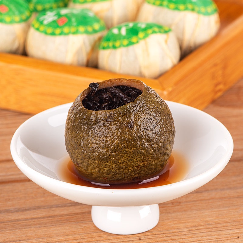 Trà Phổ Nhĩ Quýt Vân Nam Chính Hiệu (Tiểu Thanh Cam) Thùng Gỗ 500 gram Thượng Hạng