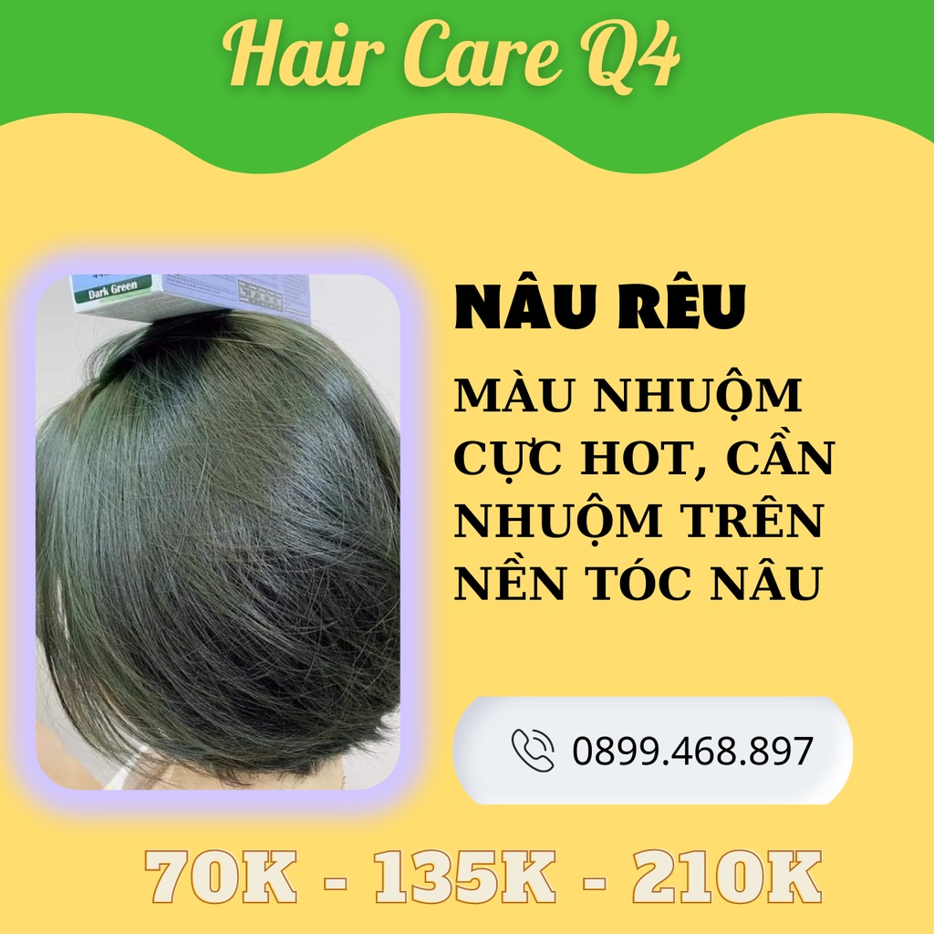 Thuốc Nhuộm Tóc Màu Nâu Rêu Không Tẩy Tóc, Nhuộm Nâu Ánh Lạnh, Nhuộm Xanh Rêu Tối, Nâu Rêu Sáng Da - Hair Care Q4