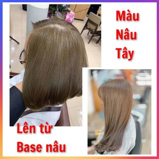 "Thuốc nhuộm tóc màu NÂU TÂY-Thuốc nhuộm tóc LAVOX 3D  Nano Collagen siêu dưỡng+tặng kèm oxy trợ nhuộm và bao tay"