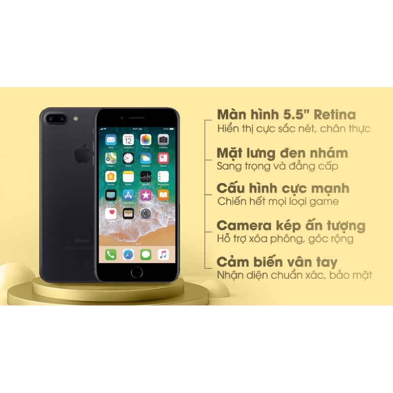 Điện Thoại  Apple Iphone 7 Plus 3GB/32GB , Bản lock, Hàng chính hãng, like new  đẹp 90%.