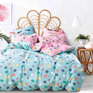 Vải may chăn ga áo gối,gối ôm khổ 2m35 hình mèo con vui đùa