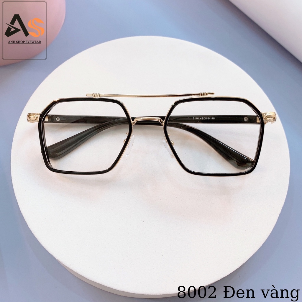 Kính vuông to thời trang nam nữ chất liệu kim loại 8802A