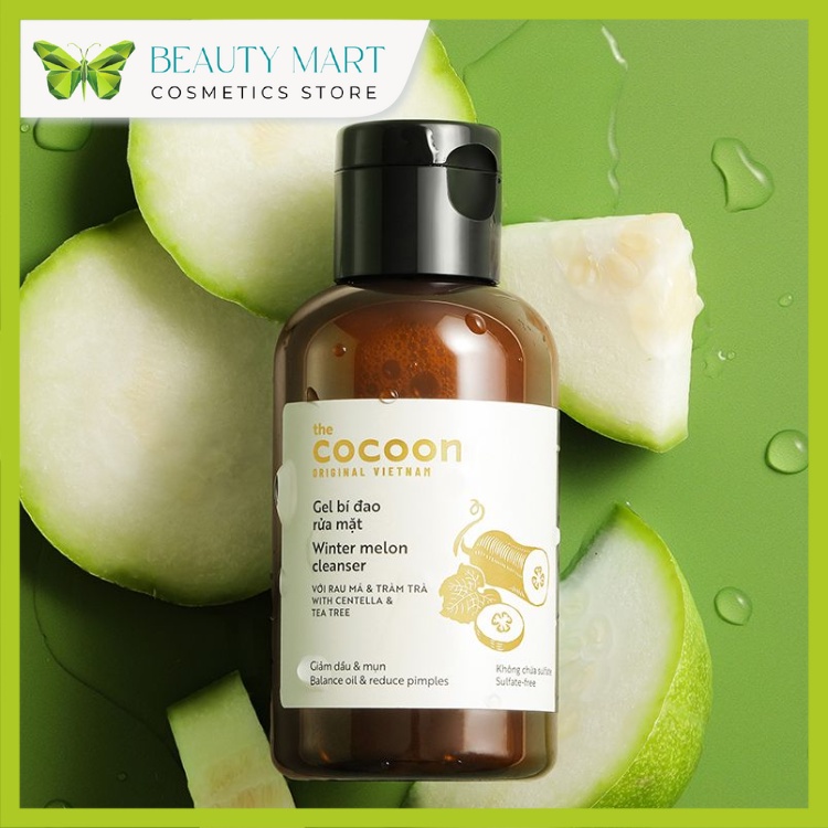 Gel rửa mặt bí đao Cocoon giúp làm sạch lớp dầu thừa và bụi bẩn