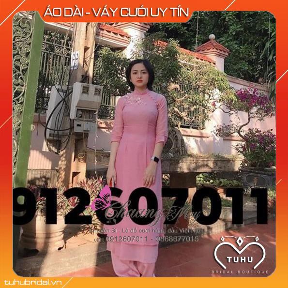 Áo dài lửng mềm mịn rủ không nhăn vải lụa xước cao cấp đẹp xuất sắc | BigBuy360 - bigbuy360.vn