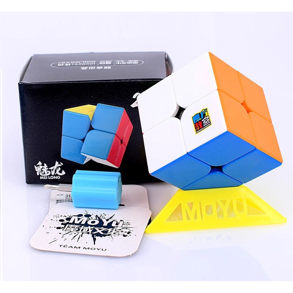 ✔️✔️ Rubik NAM CHÂM 2x2x2 FN2M MoYu MeiLong 2M Stickerless - TẶNG ĐẾ RUBIK VÀ VÍT