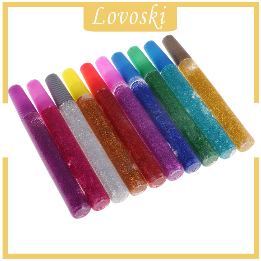 Set 10 Bút Keo Kim Tuyến Nhiều Màu Sắc Dùng Để Trang Trí Sổ Tay / Thiệp Nghệ Thuật