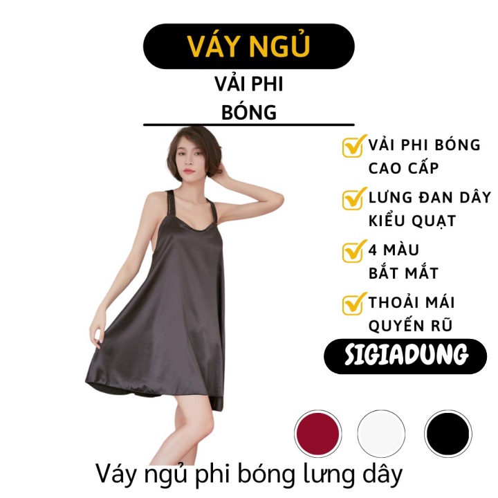 [SGD] Váy Ngủ - Đầm Ngủ Phi Bóng Lưng Dây Cánh Quạt Gợi Cảm, Vải Mát, Mịn 6222