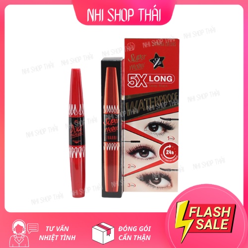 Mascara Supper 5x long Chuốt Mi 2 Đầu sivana Nội địa thái