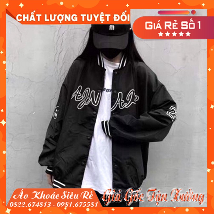 (Siêu Rẻ) ÁO KHOÁC DÙ Bomber Nút (M1410 - Bo Viền)