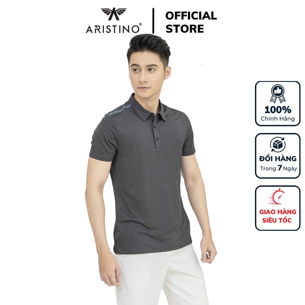 Áo thun polo nam chính hãng ARISTINO APSG11S1 phông có cổ bẻ form Golf fit màu đen 11 vải polyester thể thao cao cấp