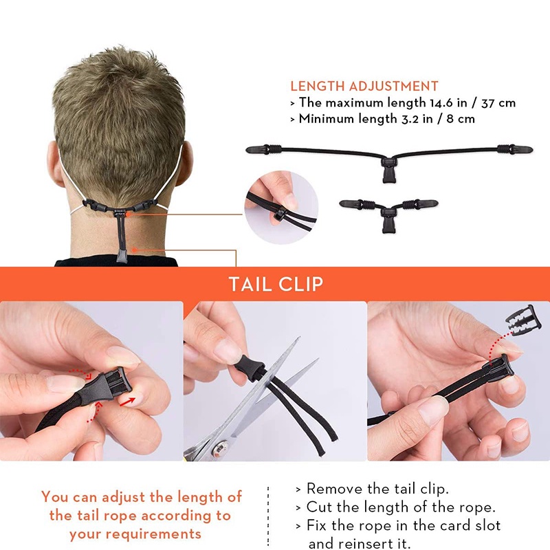 1 Dụng Cụ Điều Chỉnh Độ Dài Tai Màu Đen