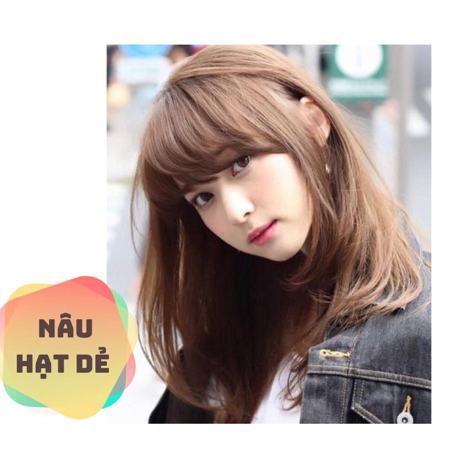 Dầu Gội Nhuộm Tóc Mokeru Màu Hạt Dẻ/Nâu Tây chai 500ml Chiết Xuất Thảo Dược