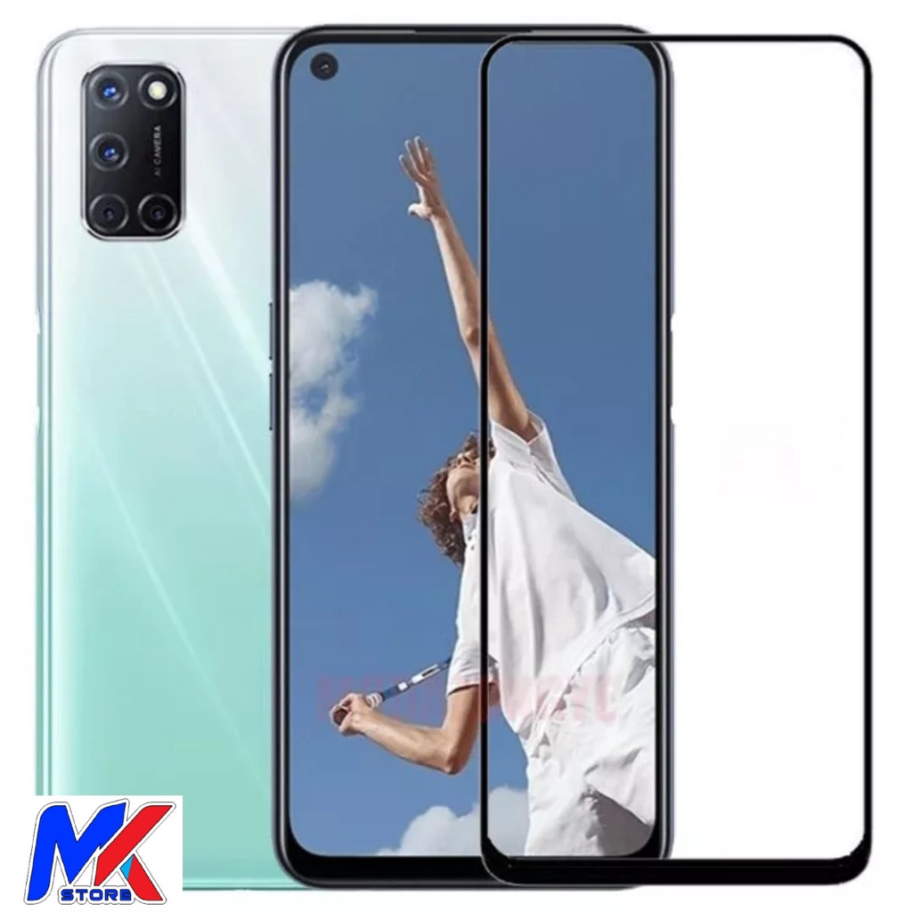 Kính cường lực bảo vệ màn hình ĐT OPPO A52/A92 full màn hình full keo - tặng bộ giấy lau kính trị giá 10K
