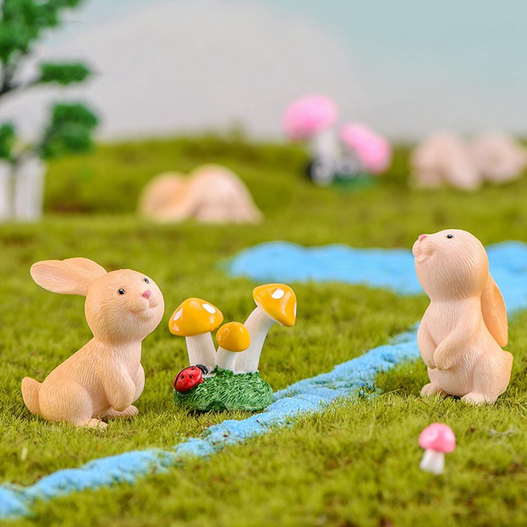 Đồ trang trí Thỏ Bunny Mini Dễ Thương Dùng Trang Trí Tiểu Cảnh DIY