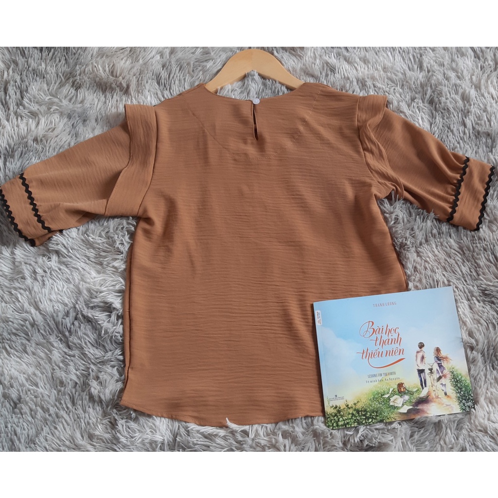 ÁO SƠ MI NỮ CHẤT ĐŨI MỀM MỊN NHÚN NGỰC BÈO VAI VIỀN LƯỢN SÓNG CỰC XINH YUKIKO AM05