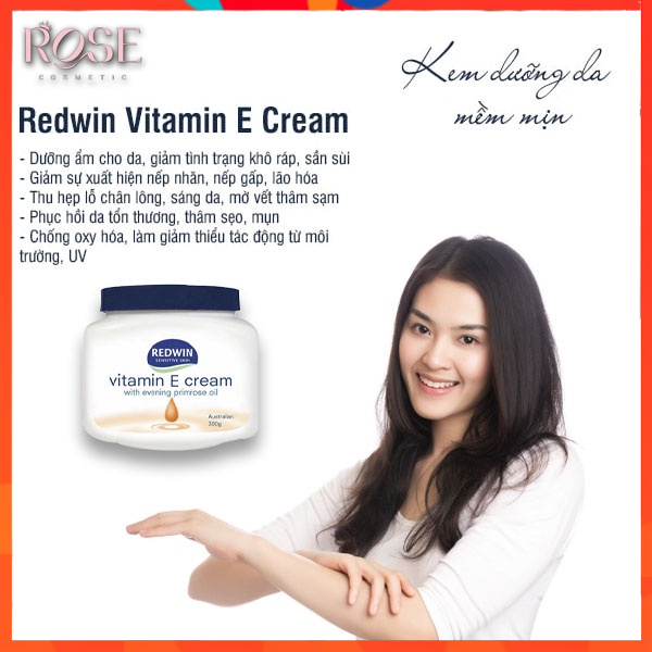 Kem Dưỡng Ẩm Da Redwin Vitamin E Cream ⚡⚡ Úc - Kem Đa Năng Body Giúp Dưỡng Da Hết Khô, Nứt Nẻ Toàn Thân 300G