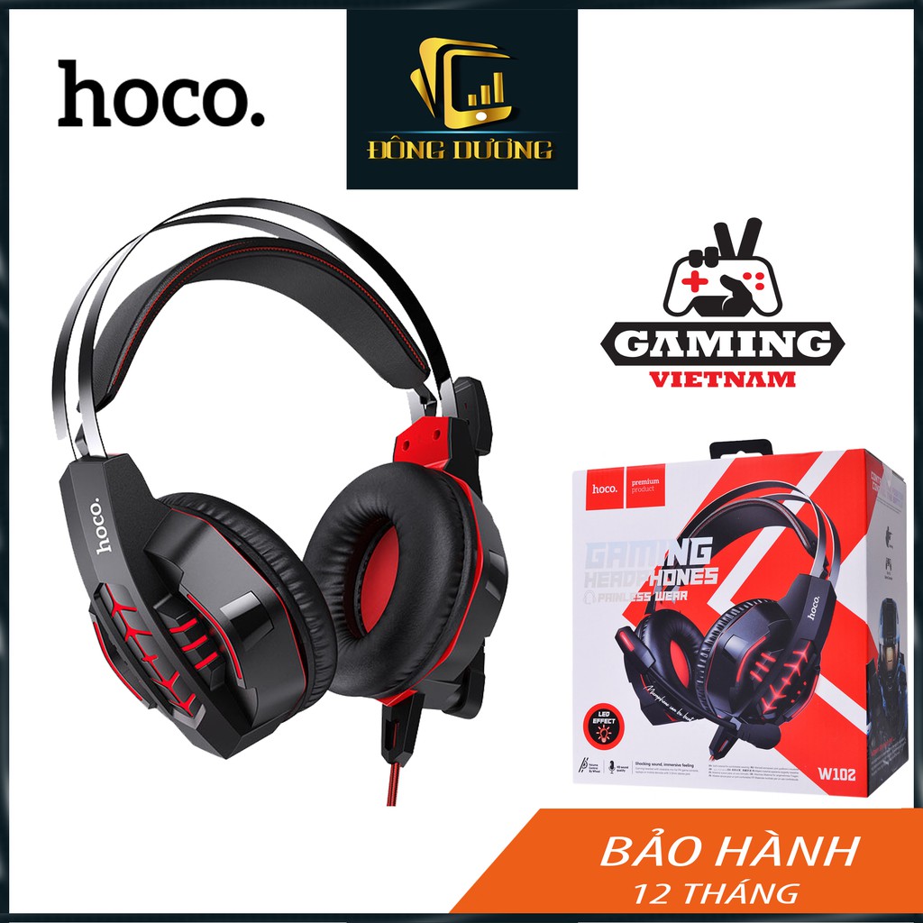 Tai nghe Gaming Hoco W102 SẢN PHẨM MỚI có mic đàm thoại bass mạnh âm thanh sống động