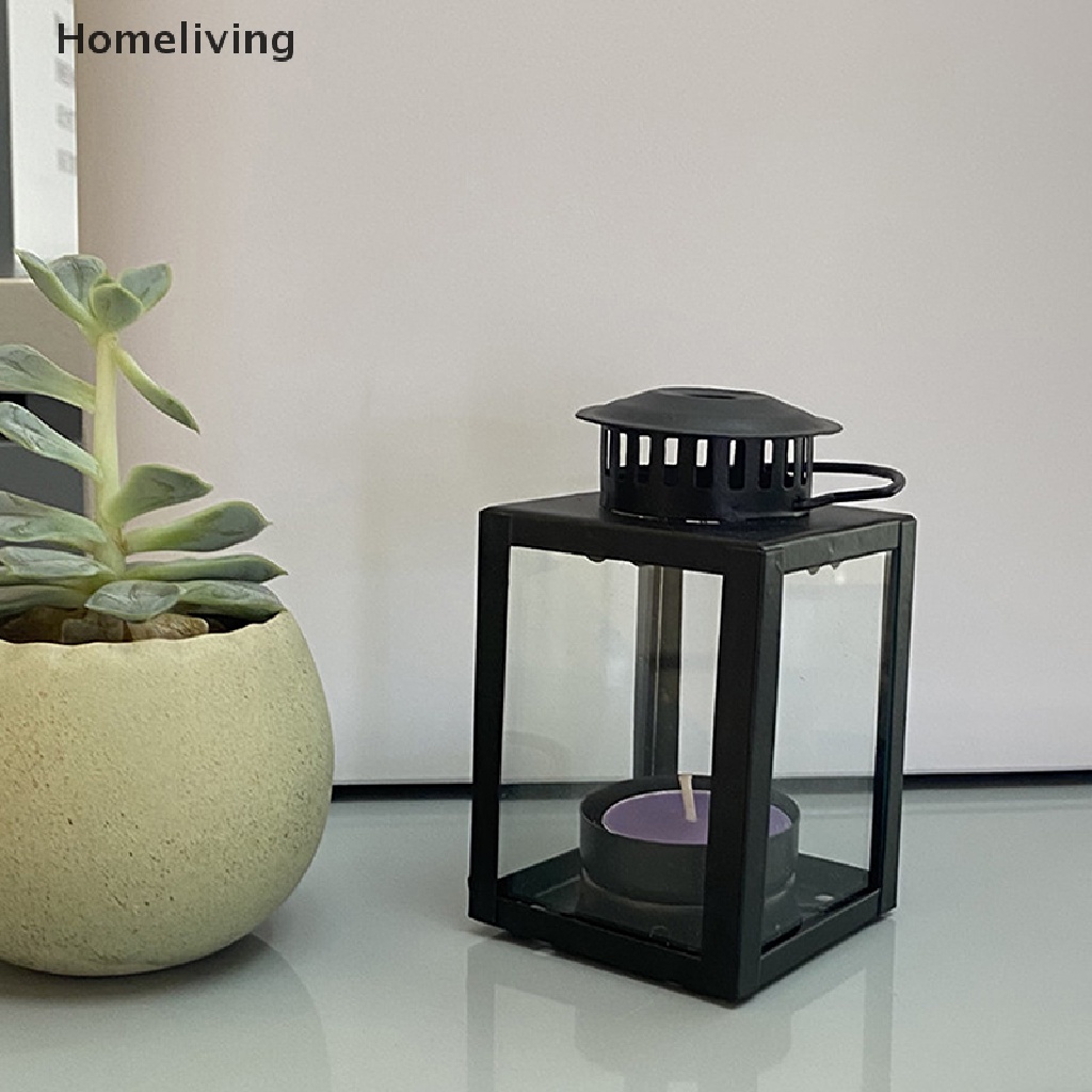 Lồng Kính Đựng Nến Bằng Sắt Treo Trang Trí Nhà Cửa