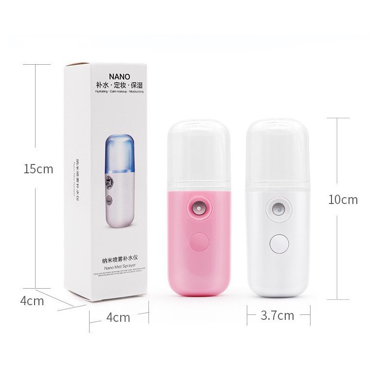 Máy phun sương mini - Máy tạo ẩm Nano mini - Giữ ẩm da, chống lão hoá, cấp nước tối đa