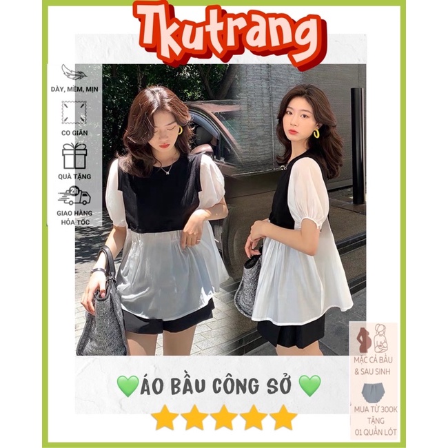 áo bầu baybi ,dáng xoè chất cottong pha lụa thái