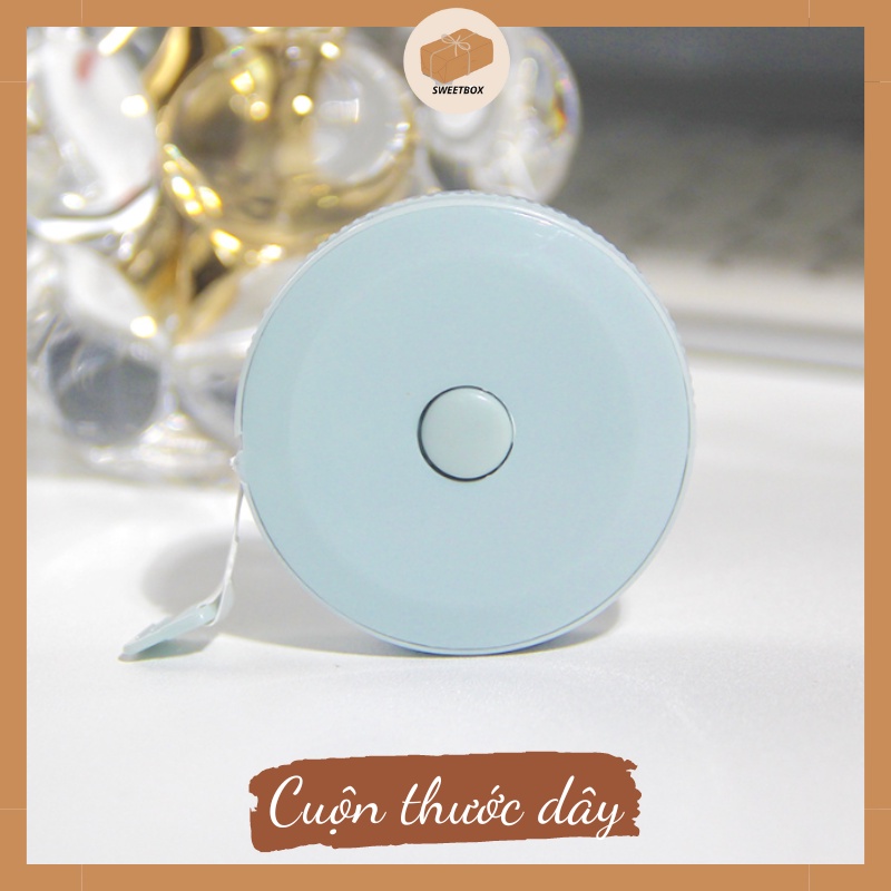 Thước Dây Cuộn Mini Dạng Rút Bỏ Túi Dài 1.5m Tự Động Thu Gọn 4 Màu Pastel