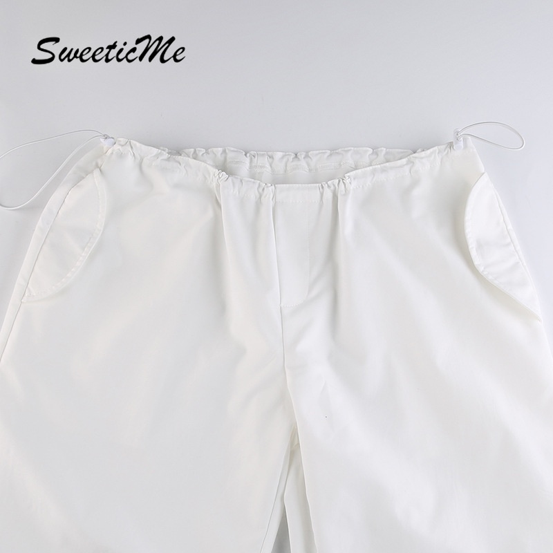 Sweeticme Quần Túi Dây Rút Co Giãn Thời Trang Nữ