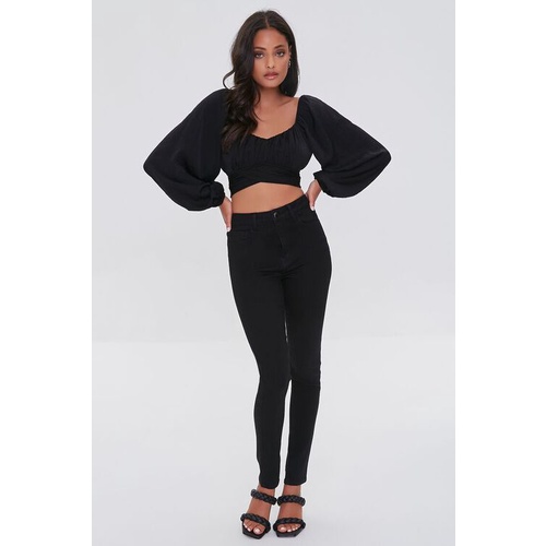 Áo croptop cổ vuông tay dài F21 vnxk dư xịn