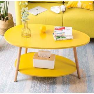 Bàn trà, bàn sofa phòng khách phong cách bắc âu hình trứng 2 tầng thiết kế hiện đại GP-56