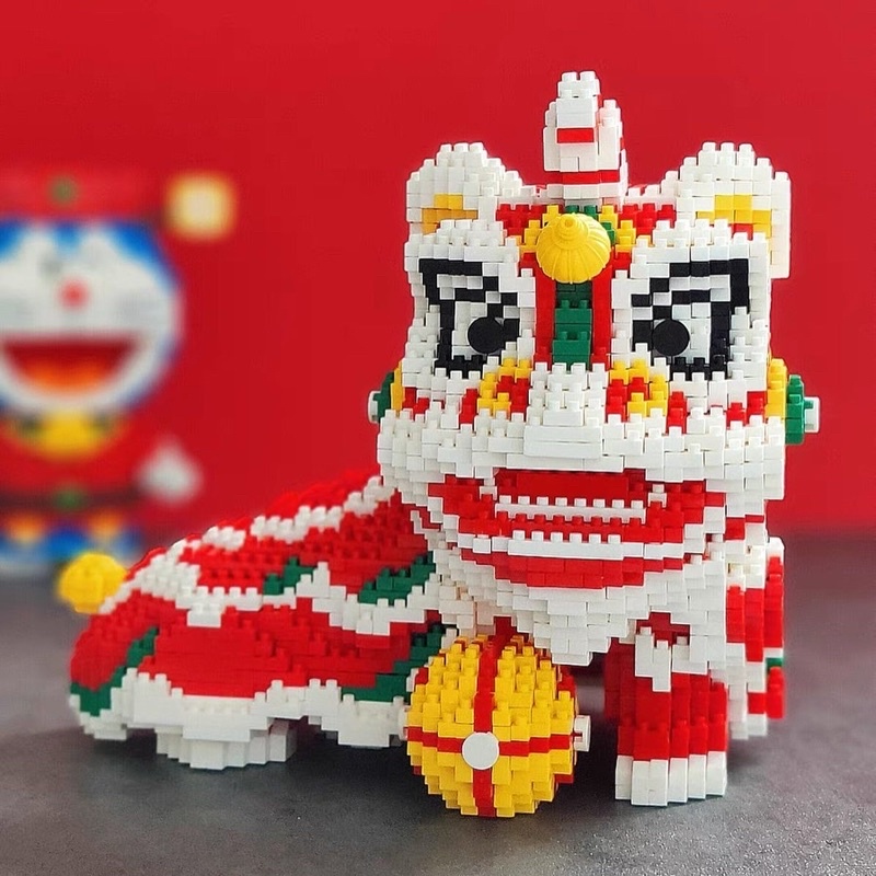 Đồ chơi xếp hình mô hình lắp ráp Con Lân Chúc Tết Non Lego Nanoblocks