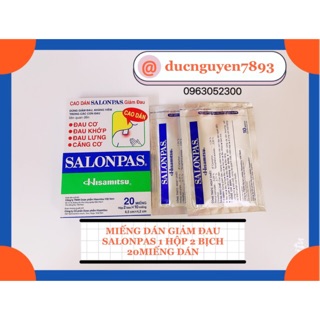 MIẾNG DÁN SALONPAS .HỘP 20M /HỘP 40M