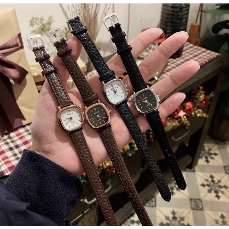 Đồng hồ nữ thời trang Rate dây da kiểu dáng Vintage nhỏ xinh dây da mềm mang êm tay DH04 LOUSMORE