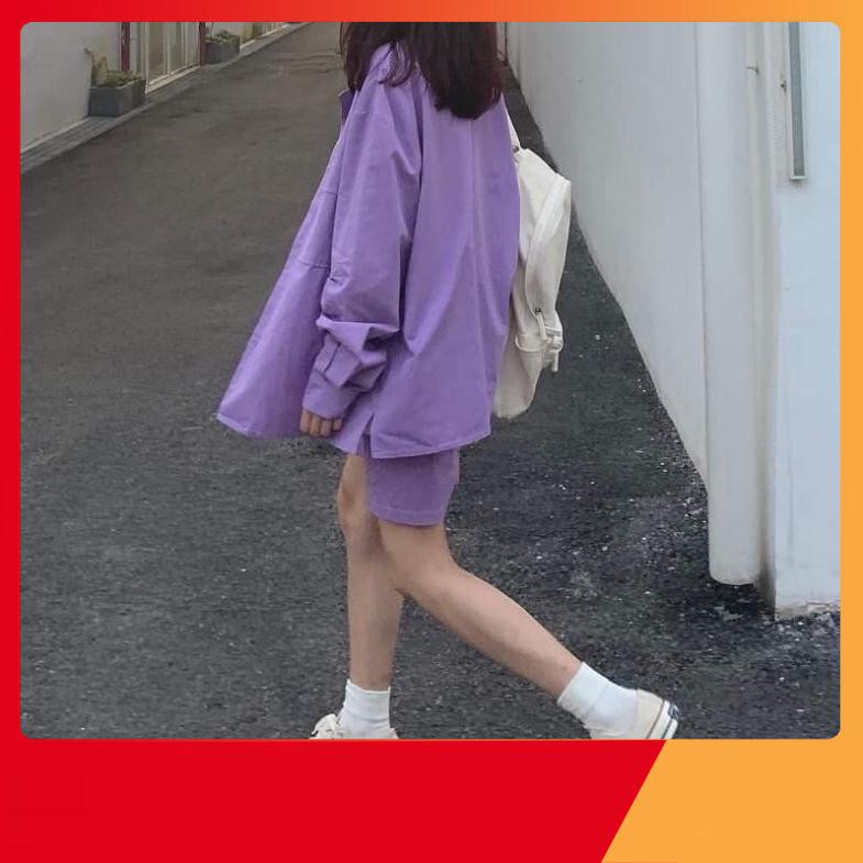 Áo Khoác Gió ⚜️FREESHIP⚜️ Set Áo Khoác Gió + Quần Đùi Màu Tím Ulzzang Hot Hit 363