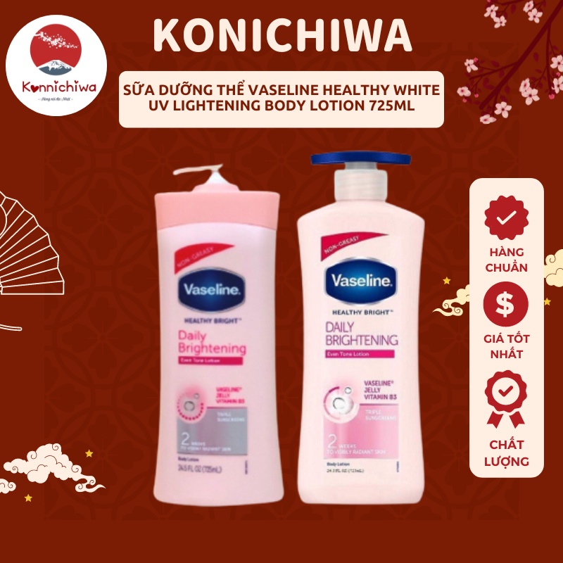 Sữa Dưỡng Thể Vaseline Healthy White UV Lightening Body Lotion 725ml Phù Hợp Cho Mọi Loại Da