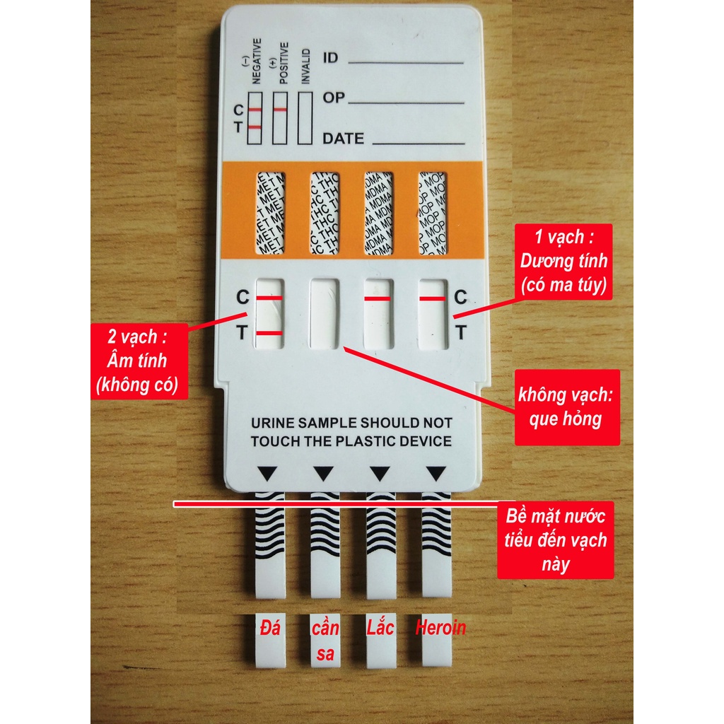 Que Thử Ma Túy Tổng Hợp Drugs of Abuse test nhanh, que thử 4 chân Chất Gây Nghiện - Trung Đông Pharmacy