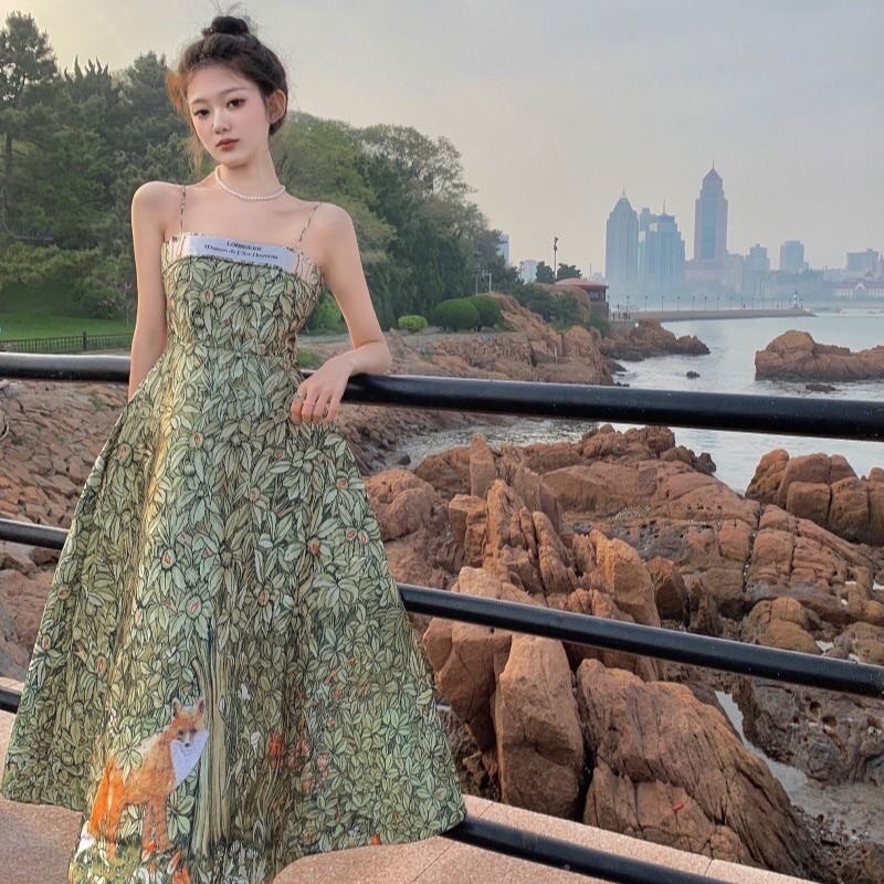 ĐẦM HAI DÂY IN HÌNH CON CÁO