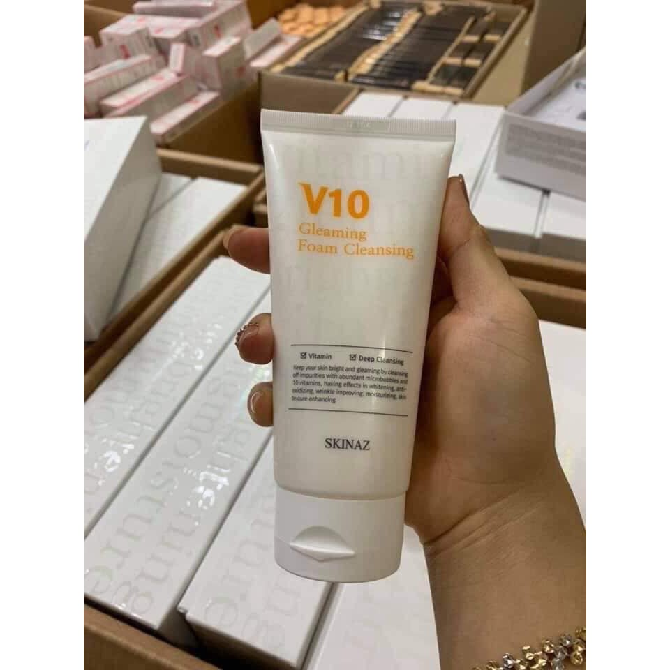 Sữa rửa mặt SKinaz V10 Gleaming Foam Cleansing 120ml